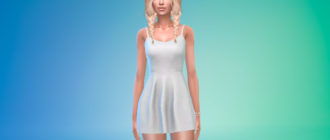 Простое короткое платье для Симс 4 – фото 1