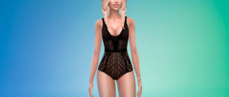 Сексуальное кружевное боди для Симс 4 – фото 1