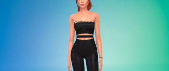 Сексуальный комбинезон с молнией сзади для Симс 4 – фото 1