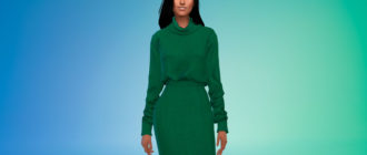 Шерстяное платье-свитер для Симс 4 – фото 1