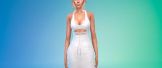 Шикарное платье-миди для Симс 4 – фото 1