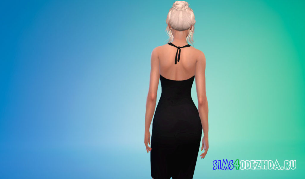 Шикарное платье-миди для Симс 4 – фото 3