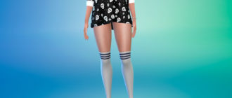 Симпатичные носки до колена с полосами для Симс 4 – фото 1