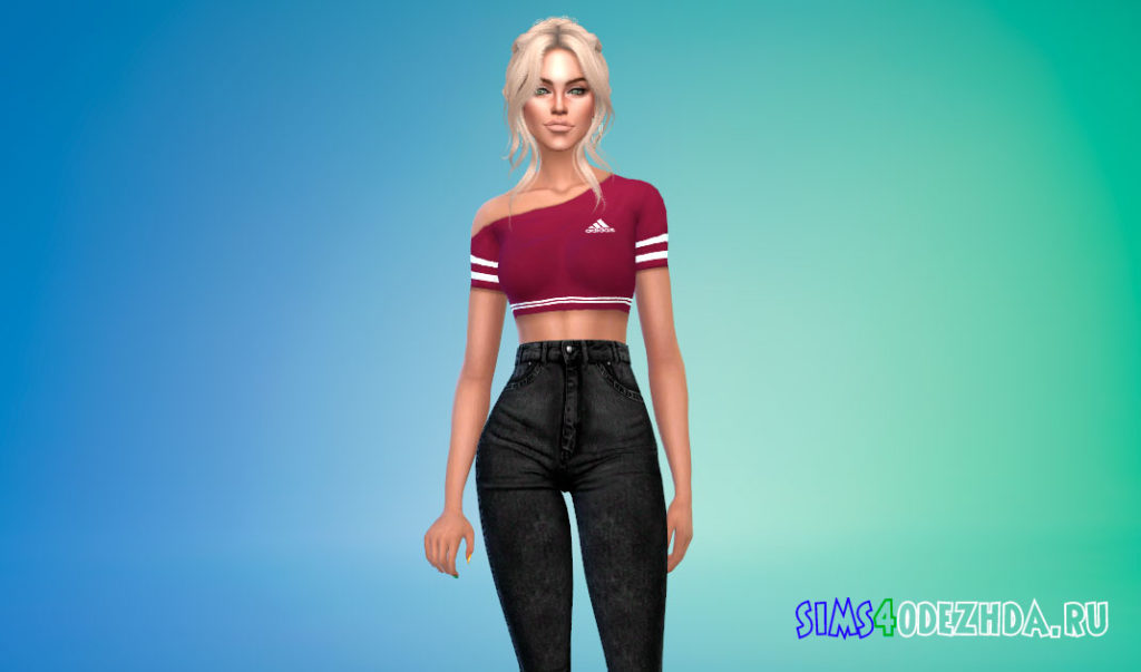 Спортивный женский топ для Симс 4 – фото 2