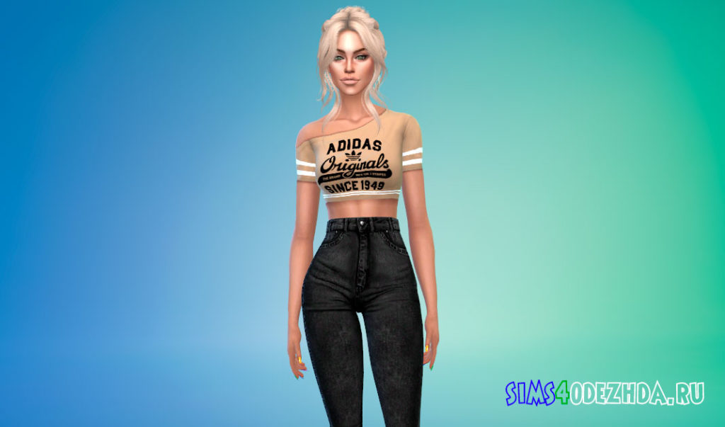 Спортивный женский топ для Симс 4 – фото 3