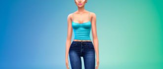 Топ на тонких бретелях для Симс 4 – фото 1