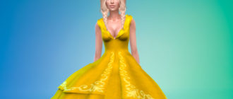 Винтажное платье Crinoline для Симс 4 – фото 1