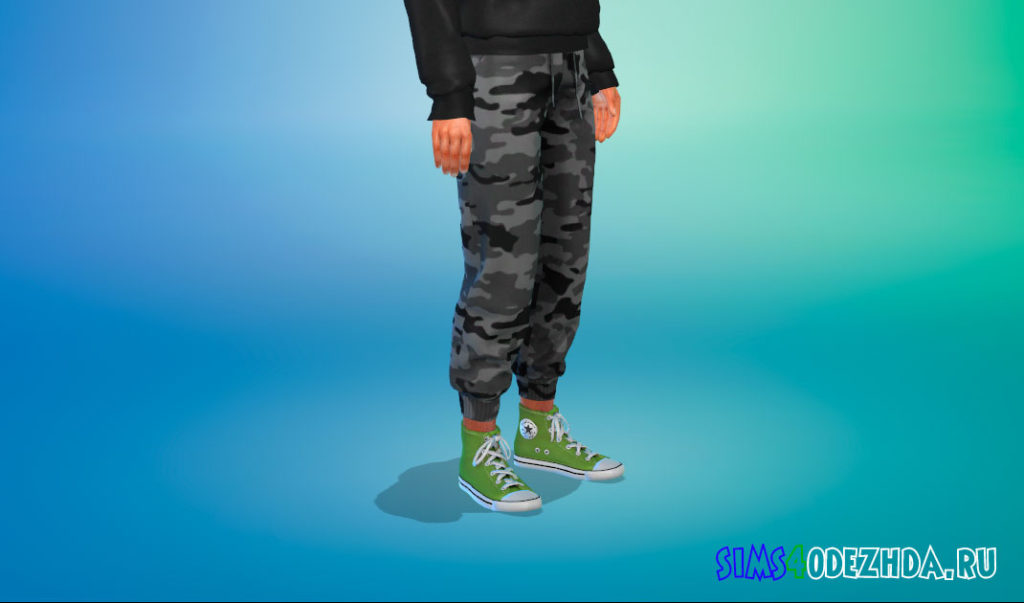 Высокие мужские кеды на шнуровке для Симс 4 – фото 3