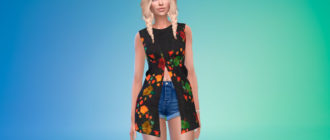 Женская накидка с вырезом для Симс 4 – фото 1