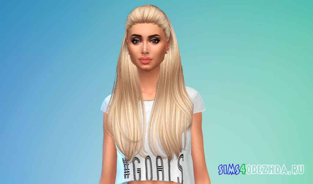 Женская прическа с длинным хвостом для Симс 4 – фото 2