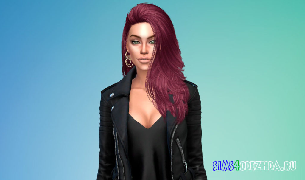 Женская прическа с зачесом в бок для Симс 4 – фото 3
