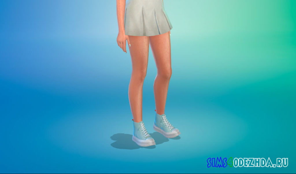 Женские ботинки на толстой подошве для Симс 4 – фото 2
