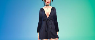 Женские халаты с рукавами для Симс 4 – фото 1