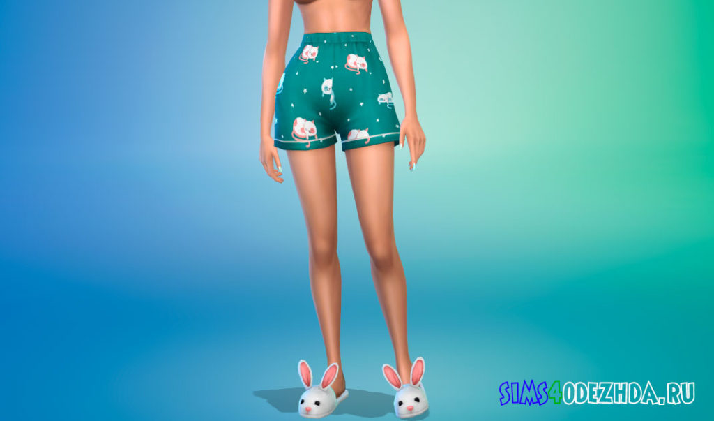 Женские пижамные шорты для Симс 4 – фото 2