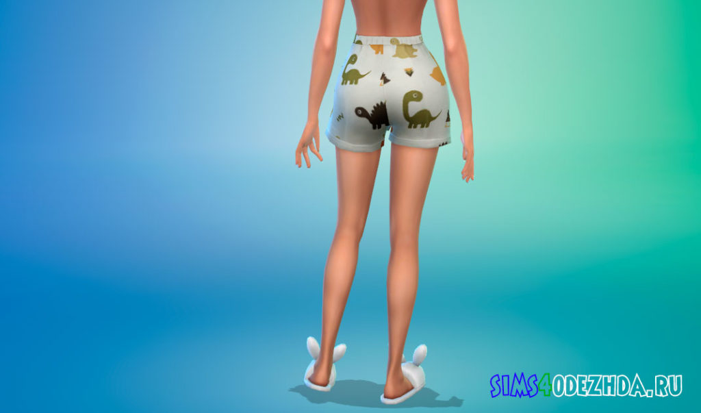 Женские пижамные шорты для Симс 4 – фото 3