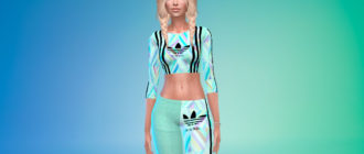 Женский спортивный костюм Adidas для Симс 4 – фото 1