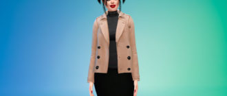 Женский стильный жакет для Симс 4 – фото 1