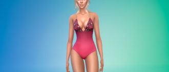 Женское боди на цепочке для Симс 4 – фото 1