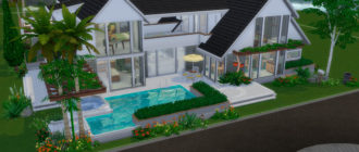 Большой дом с бассейном для Симс 4 – фото
