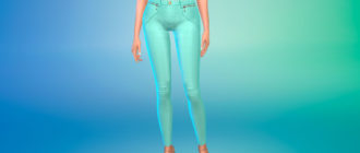 Брюки скинни стрейч для Симс 4 – фото 1