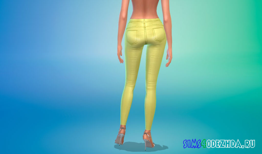 Брюки скинни стрейч для Симс 4 – фото 3
