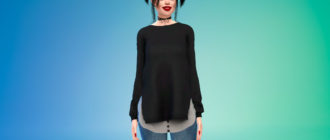 Длинный свитер для женщин для Симс 4 – фото 1