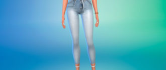 Джинсы скинни с узлом для Симс 4 – фото 1