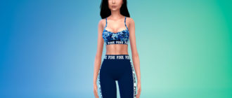 Фитнес-костюм Pink для Симс 4 – фото 1