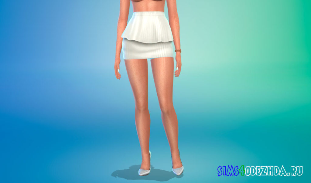 Юбка с баской для Симс 4 – фото 2