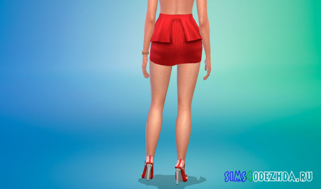 Юбка с баской для Симс 4 – фото 3