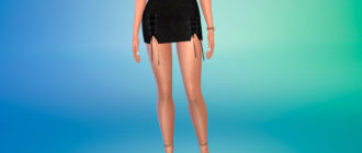 Юбка со шнуровкой по бокам для Симс 4 – фото 1