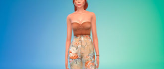 Комбинезон с мини-корсетом для Симс 4 – фото 1