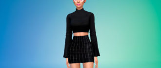 Короткое платье из 2 частей для Симс 4 – фото 1