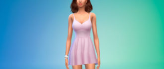 Короткое платье с открытой спиной для Симс 4 – фото 1