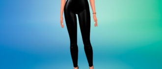 Кожаные зауженные штаны для Симс 4 – фото 1