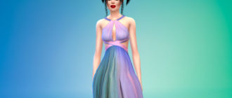 Красочное вечернее платье для Симс 4 – фото 1
