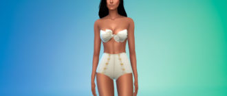 Купальник с высокой талией для Симс 4 – фото 1