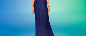 Макси-юбка с завышенной талией для Симс 4 – фото 1