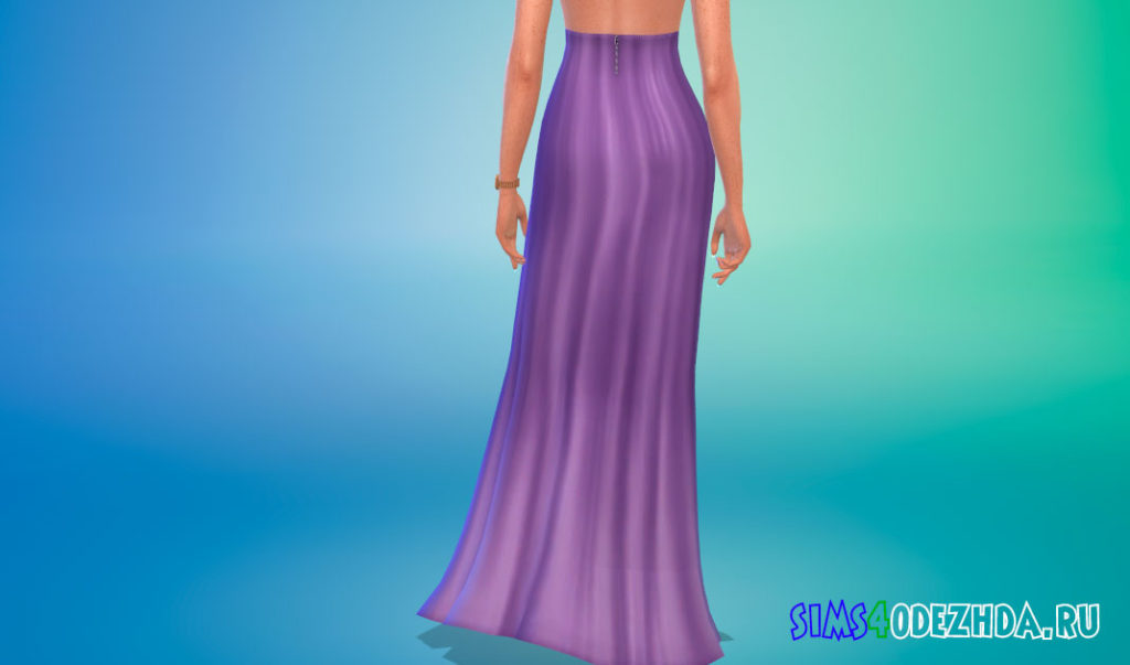 Макси-юбка с завышенной талией для Симс 4 – фото 3