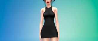 Мини-платье без рукавов для Симс 4 – фото 1