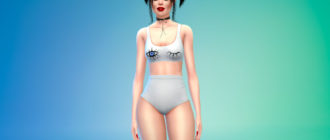 Модное бикини с высокой талией для Симс 4 – фото 1