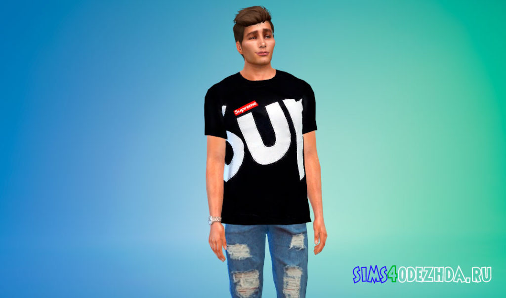 Мужские футболки Supreme для Симс 4 – фото 3