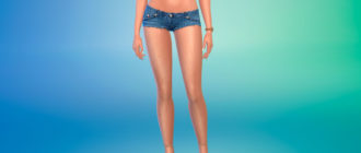 Обрезанные джинсовые шорты для Симс 4 – фото 1