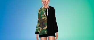 Оверсайз толстовка с капюшоном для Симс 4 – фото 1