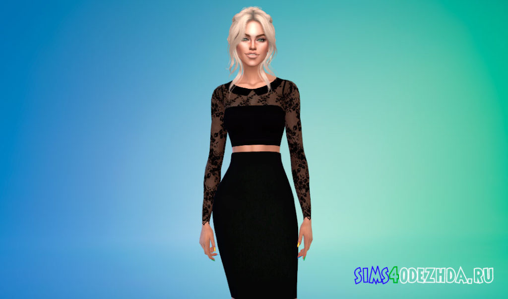 Пак с черными топами для Симс 4 – фото 3