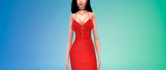 Платье с бахромой для Симс 4 – фото 1