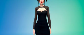 Платье с красивым вырезом для Симс 4 – фото 1