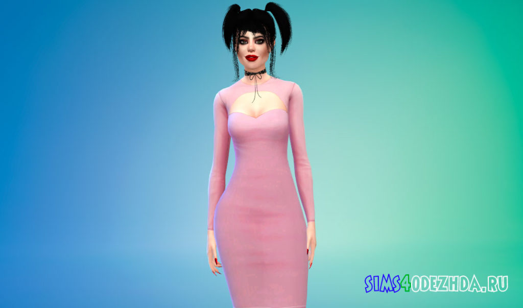 Платье с красивым вырезом для Симс 4 – фото 2