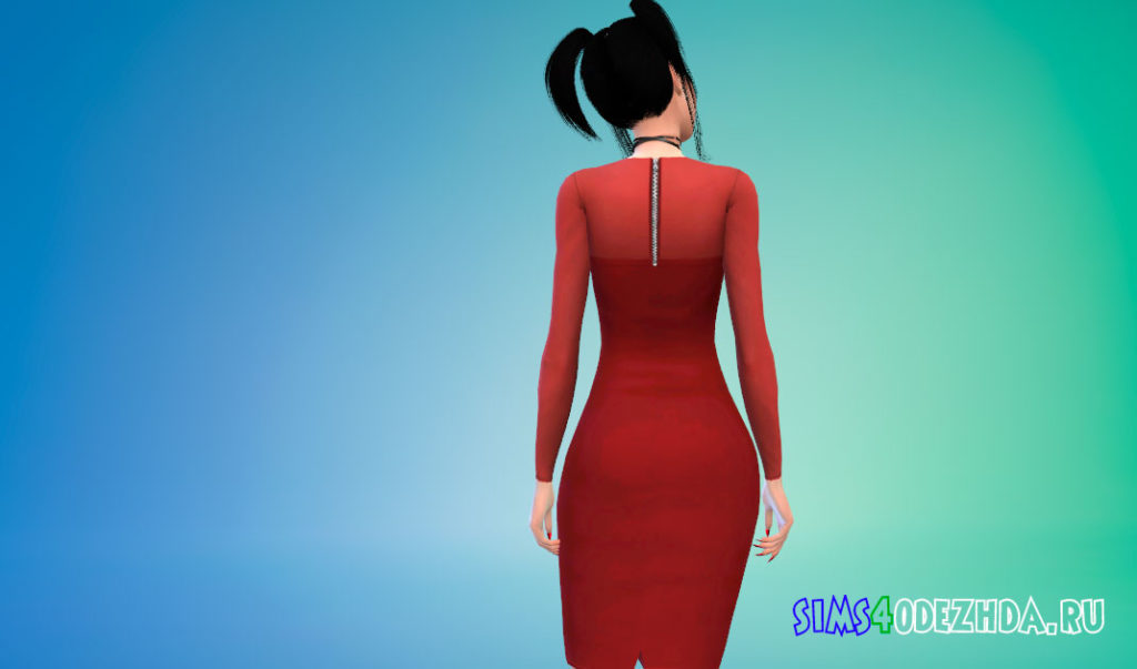Платье с красивым вырезом для Симс 4 – фото 3