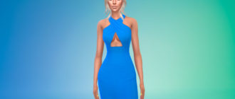 Платье с перекрестными бретелями для Симс 4 – фото 1